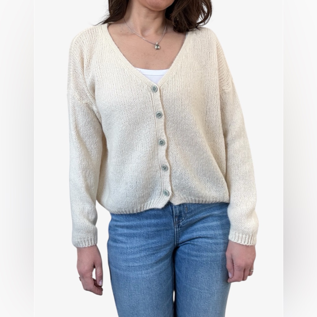 J&L Paris Mohair Blend Cardigan Sweater